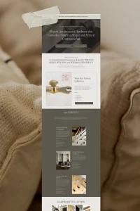 modern website design on beige background.