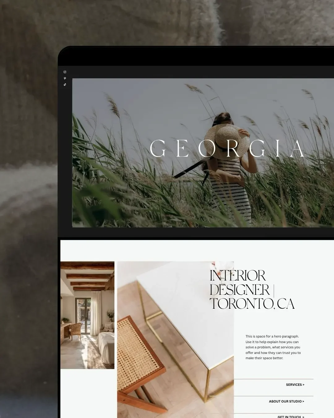 upclose view of feminine luxurious website